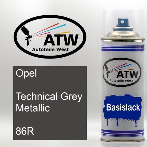 Opel, Technical Grey Metallic, 86R: 400ml Sprühdose, von ATW Autoteile West.